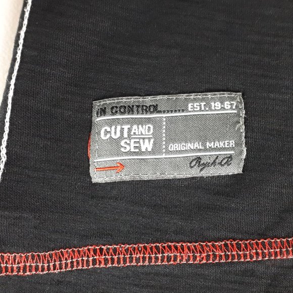 Project Raw Black Long Sleeve Graphic Printed Polo T-Shirt - Picture 13 of 16